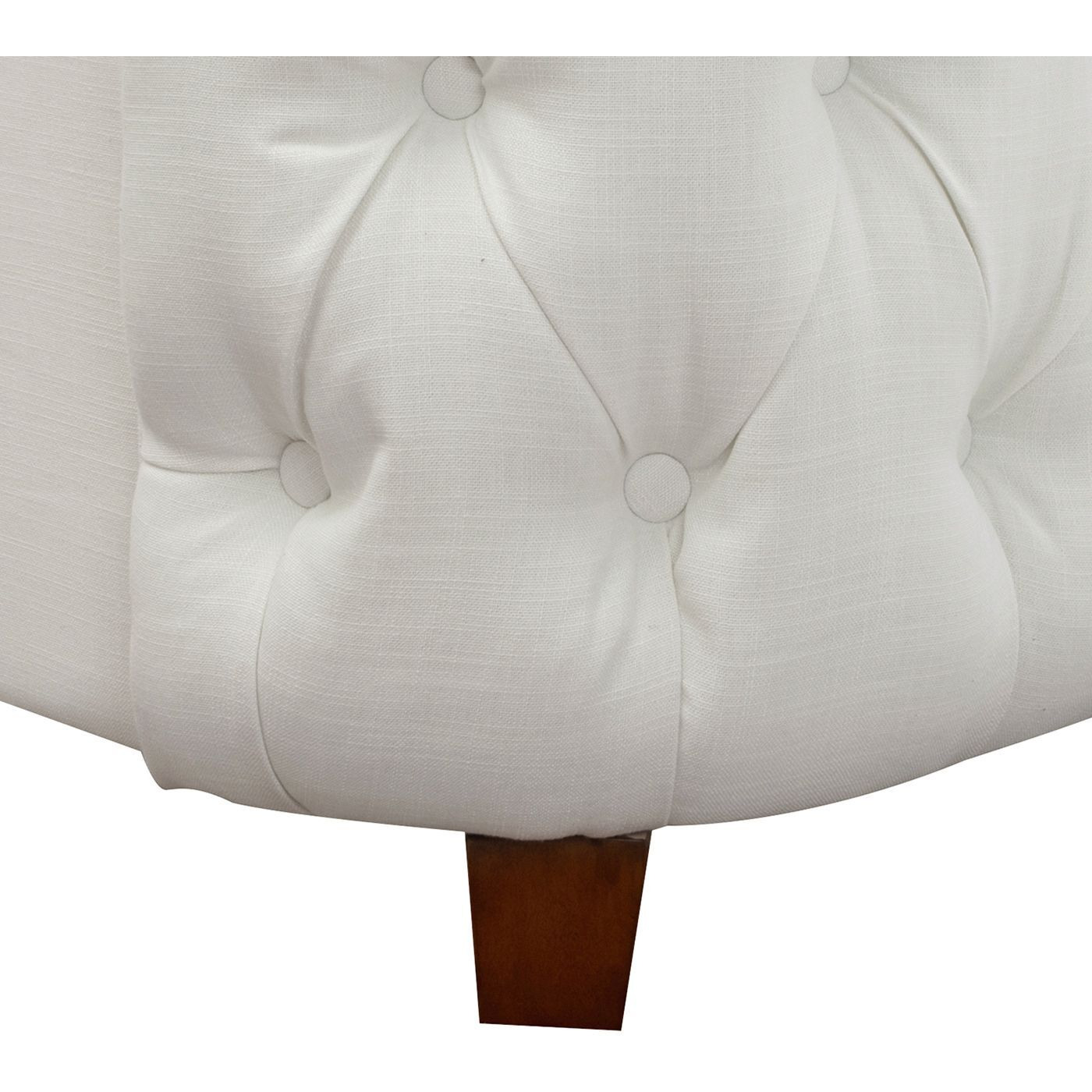 Brooklyn King Tufted Panel Bed Headboard And Footboard Set  Antique White Polyester