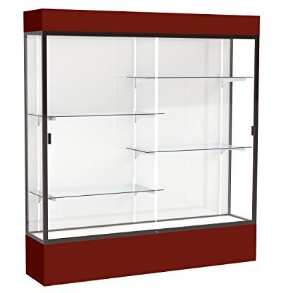 Spirit  72"&quotW X 80"&quotH X 16"&quotD  Lighted Floor Case  White Back  Dk. Bronze Finish  Maroon Base And Top