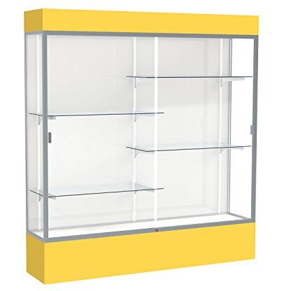 Spirit  72"&quotW X 80"&quotH X 16"&quotD  Lighted Floor Case  White Back  Satin Finish  Goldenrod Base And Top