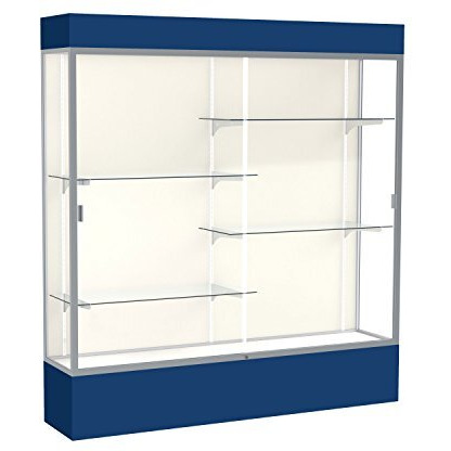 Spirit  72"&quotW X 80"&quotH X 16"&quotD  Lighted Floor Case  Plaque Back  Satin Finish  Navy Base And Top