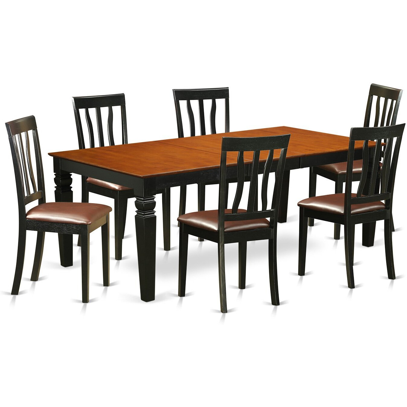 7  Pc  Table  Set  With  A  Dining  Table  And  6  Dining  Chairs  In  Black  And  Cherry