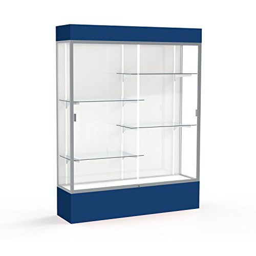 Spirit  60"&quotW X 80"&quotH X 16"&quotD  Lighted Floor Case  White Back  Satin Finish  Navy Base And Top