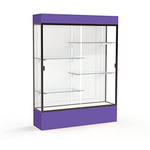 Spirit  60"&quotW X 80"&quotH X 16"&quotD  Lighted Floor Case  White Back  Dk. Bronze Finish  Purple Base And Top