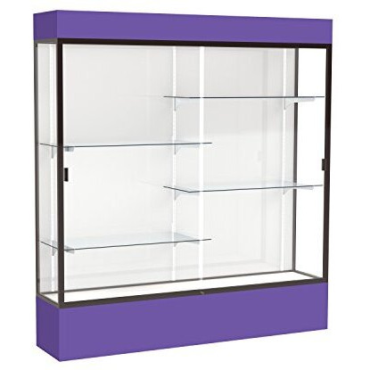 Spirit  72"&quotW X 80"&quotH X 16"&quotD  Lighted Floor Case  White Back  Dk. Bronze Finish  Purple Base And Top