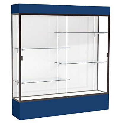 Spirit  72"&quotW X 80"&quotH X 16"&quotD  Lighted Floor Case  White Back  Dk. Bronze Finish  Navy Base And Top