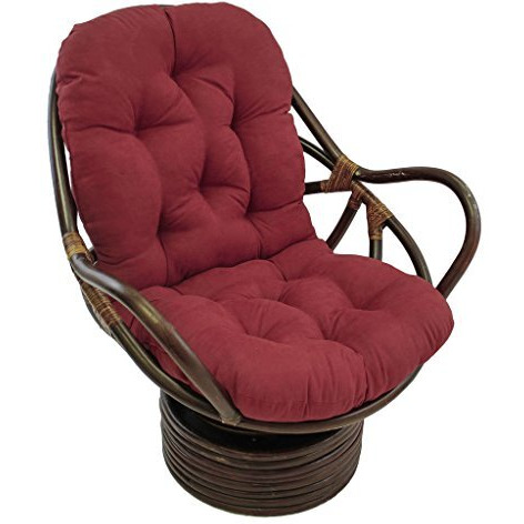 Rattan Swivel Rocker With Micro Suede Cushion