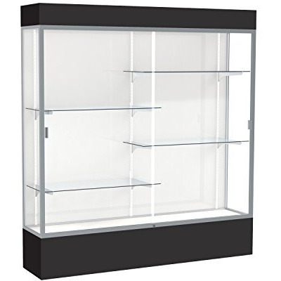 Spirit  72"&quotW X 80"&quotH X 16"&quotD  Lighted Floor Case  White Back  Satin Finish  Black Base And Top