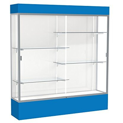 Spirit  72"&quotW X 80"&quotH X 16"&quotD  Lighted Floor Case  White Back  Satin Finish  Royal Blue Base And Top
