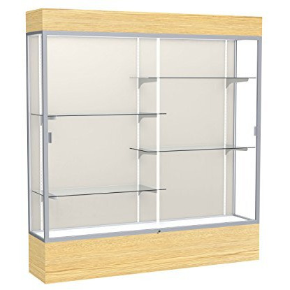 Reliant   72"&quotW X 80"&quotH X 16"&quotD  Lighted Floor Case  Plaque Back  Satin Finish   Lt. Oak Vinyl Base