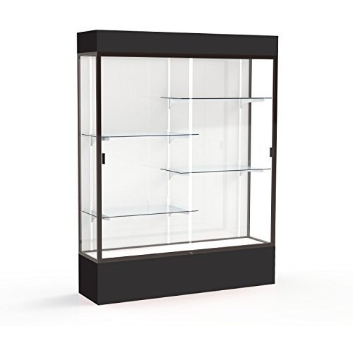 Spirit  60"&quotW X 80"&quotH X 16"&quotD  Lighted Floor Case  White Back  Dk. Bronze Finish  Black Base And Top