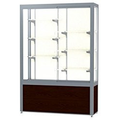 Challenger  48"&quotW X 66"&quotH X 16"&quotD  Floor Case  Plaque Back  Satin Finish  Walnut Vinyl Base