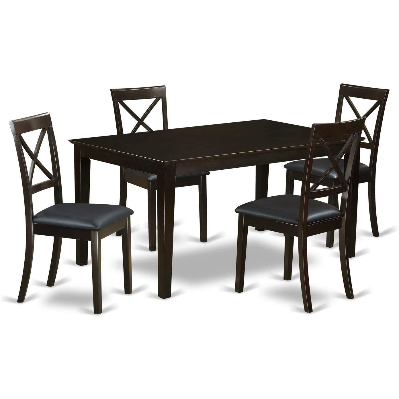 5  Pc  Dining  Room  Set-  Top  Dining  Table  And  4  Leather  Dining  Chairs