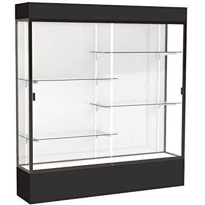Spirit  72"&quotW X 80"&quotH X 16"&quotD  Lighted Floor Case  White Back  Dk. Bronze Finish  Black Base And Top