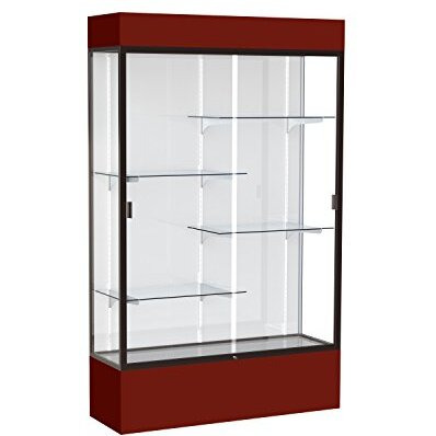 Spirit  48"&quotW X 80"&quotH X 16"&quotD  Lighted Floor Case  White Back  Dk. Bronze Finish  Maroon Base And Top