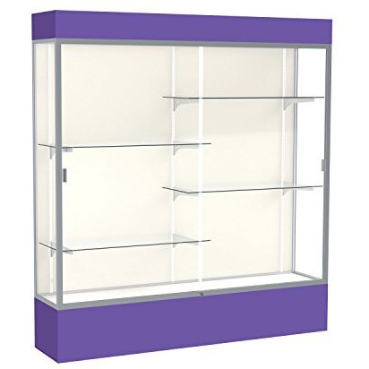 Spirit  72"&quotW X 80"&quotH X 16"&quotD  Lighted Floor Case  Plaque Back  Satin Finish  Purple Base And Top