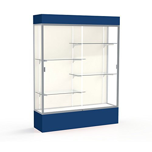 Spirit  60"&quotW X 80"&quotH X 16"&quotD  Lighted Floor Case  Plaque Back  Satin Finish  Navy Base And Top