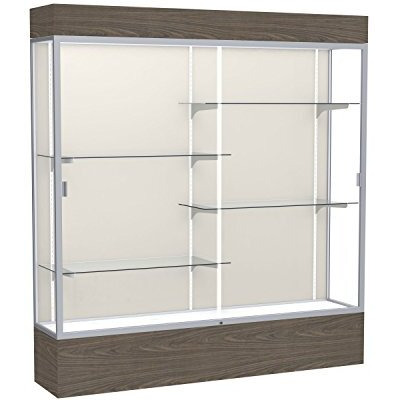 Reliant   72"&quotW X 80"&quotH X 16"&quotD  Lighted Floor Case  Plaque Back  Satin Finish   Walnut Vinyl Base
