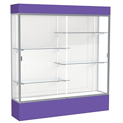 Spirit  72"&quotW X 80"&quotH X 16"&quotD  Lighted Floor Case  White Back  Satin Finish  Purple Base And Top