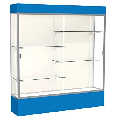 Spirit  72"&quotW X 80"&quotH X 16"&quotD  Lighted Floor Case  Plaque Back  Satin Finish  Royal Blue Base And Top