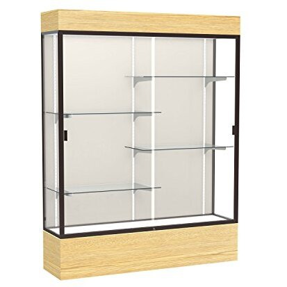 Reliant   60"&quotW X 80"&quotH X 16"&quotD  Lighted Floor Case  Plaque Back  Dk. Bronze Finish   Lt. Oak Vinyl Base