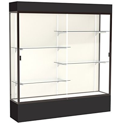 Spirit  72"&quotW X 80"&quotH X 16"&quotD  Lighted Floor Case  Plaque Back  Dk. Bronze Finish  Black Base And Top