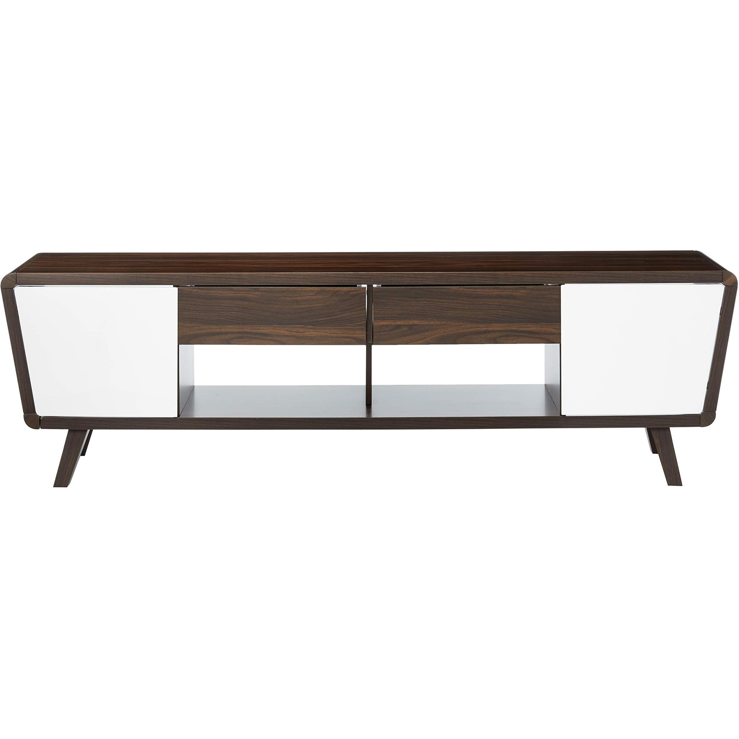 Mid-Century Modern Dark Walnut Tv Console