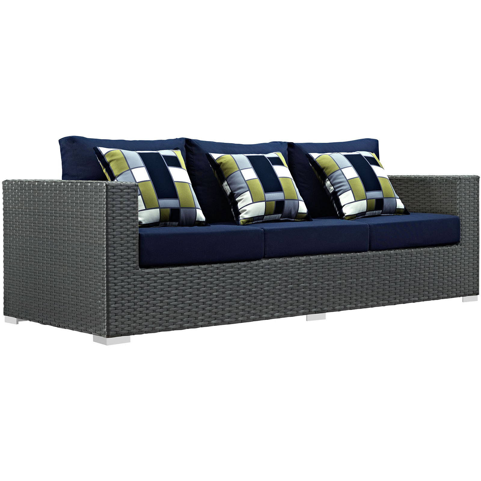 Sojourn 3 Piece Outdoor Patio Sunbrella Sectional Set