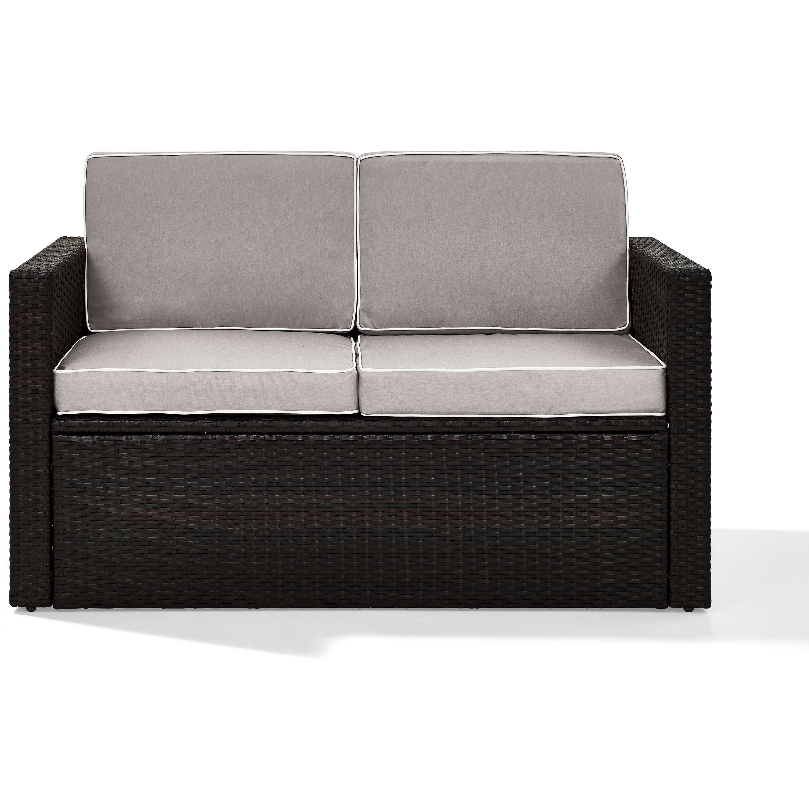 Palm Harbor Outdoor Wicker Loveseat Gray/Brown