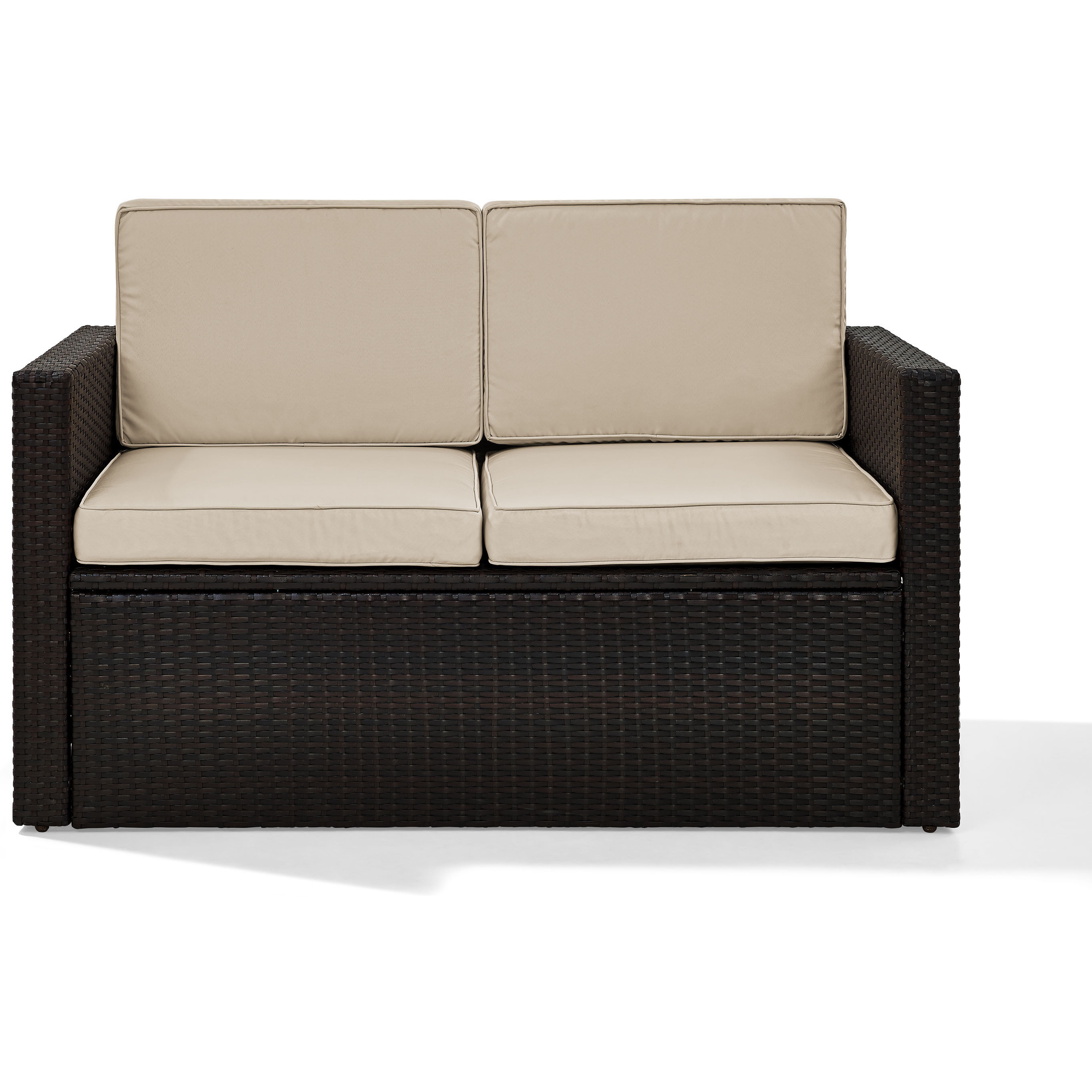 Palm Harbor Outdoor Wicker Loveseat Sand/Brown
