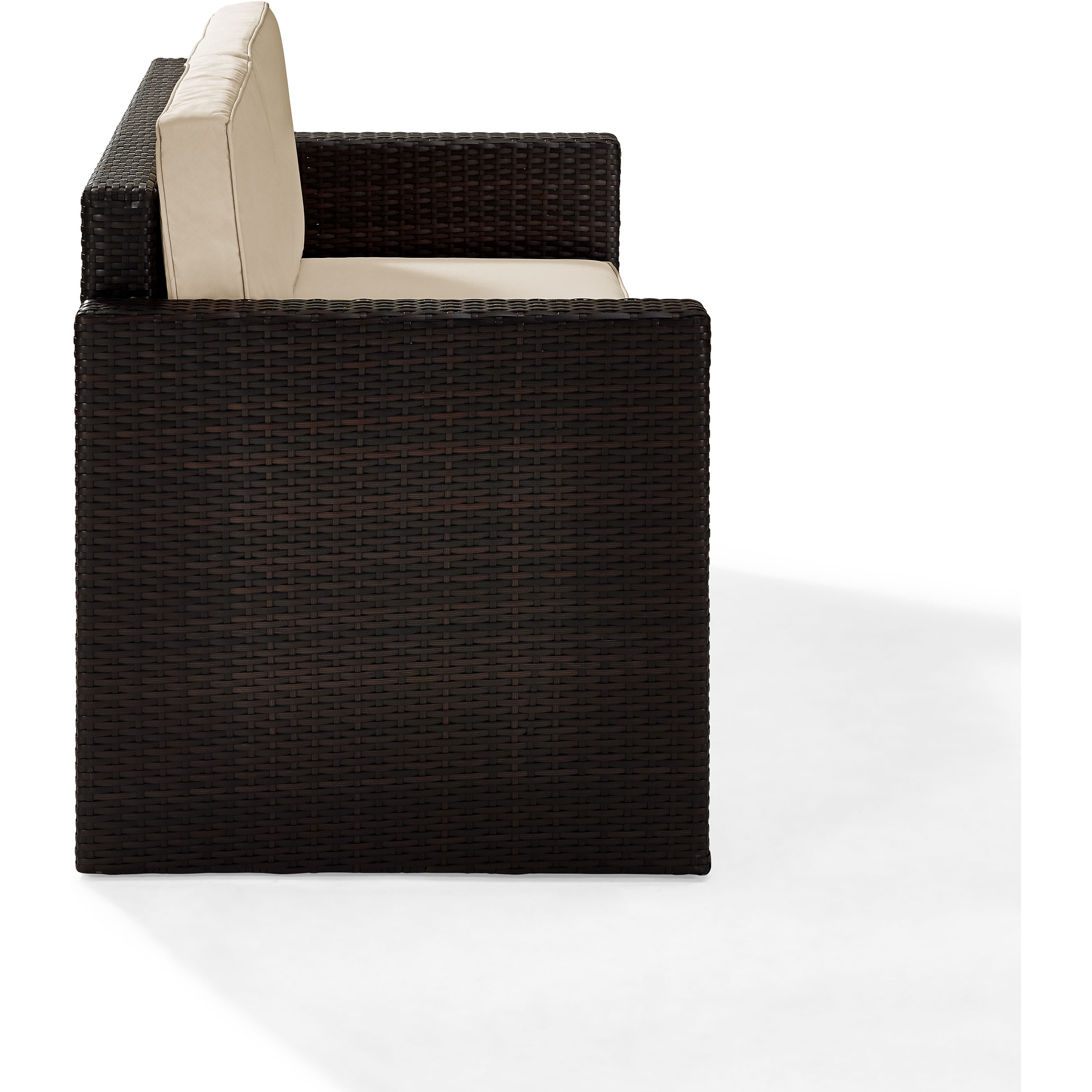 Palm Harbor Outdoor Wicker Loveseat Sand/Brown