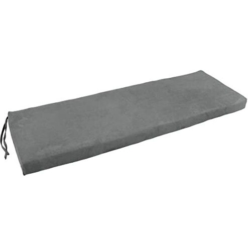 48-Inch By 19-Inch Solid Microsuede Bench Cushion 948X19-Ms-Gy