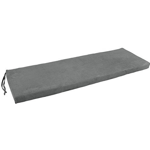 63-Inch By 19-Inch Solid Microsuede Bench Cushion  963X19-Ms-Gy