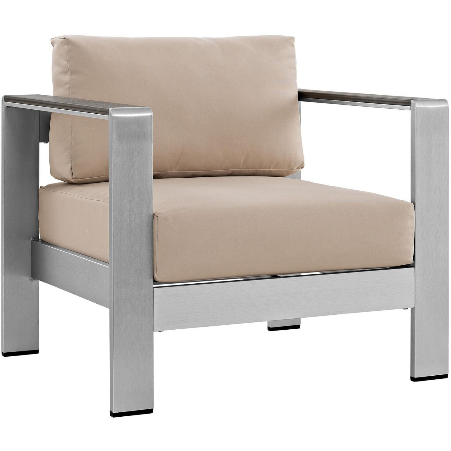 Shore 3 Piece Outdoor Patio Aluminum Sectional Sofa Set