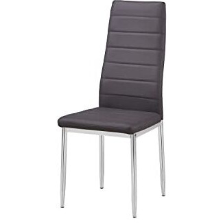 Best Master Chapman Bi Cast Leather Dining Side Chair In Gray (Set Of 2)