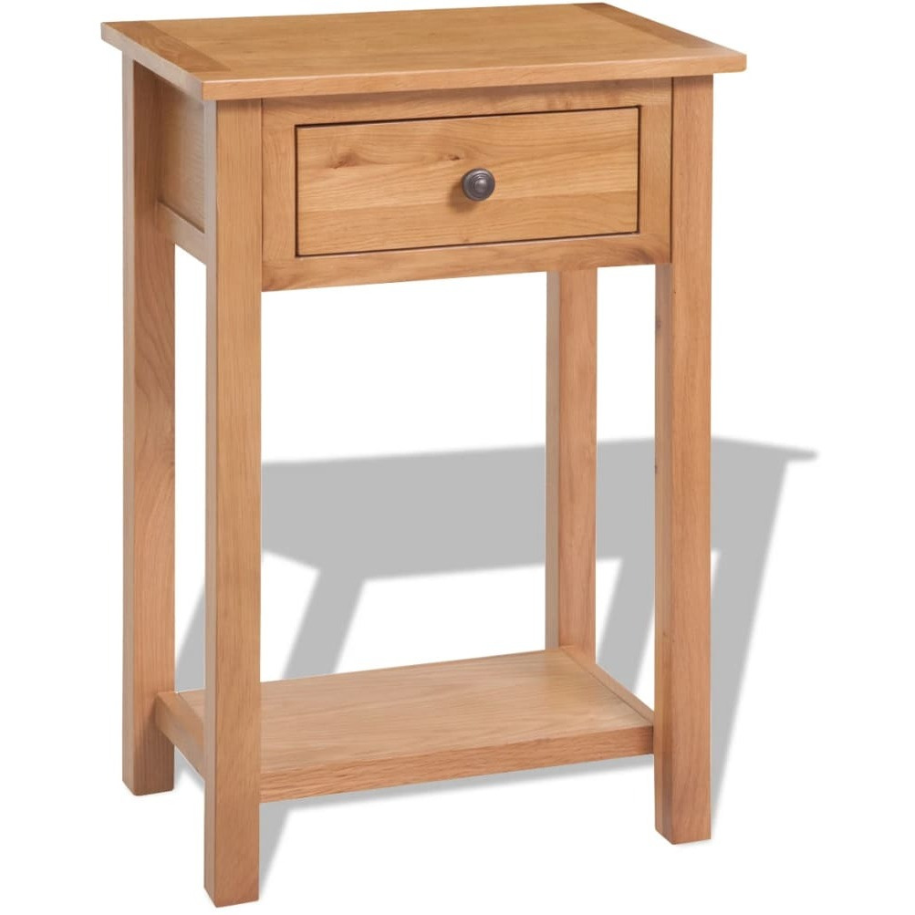 Vidaxl Console Table Solid Oak Wood 19.7"&quotX12.6"&quotX29.5"" Brown