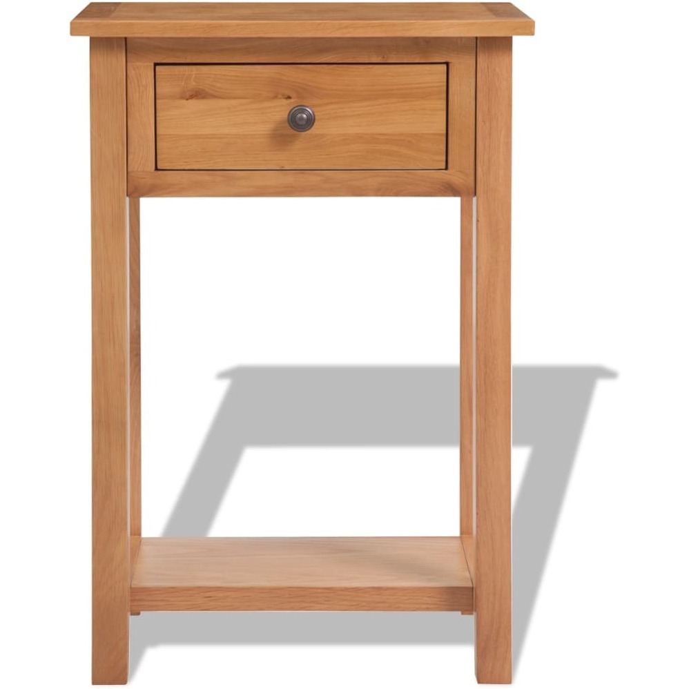 Vidaxl Console Table Solid Oak Wood 19.7"&quotX12.6"&quotX29.5"" Brown