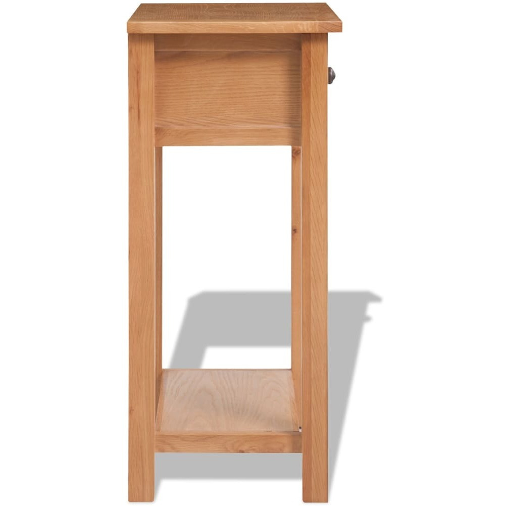 Vidaxl Console Table Solid Oak Wood 19.7"&quotX12.6"&quotX29.5"" Brown