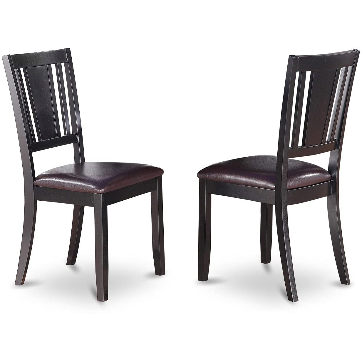 7  Pc  Dining  Room  Set  With  A  Dining  Table  And  6  Leather  Kitchen  Chairs  In  Black