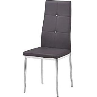 Best Master Trina Bi Cast Leather Dining Side Chair In Gray (Set Of 2)