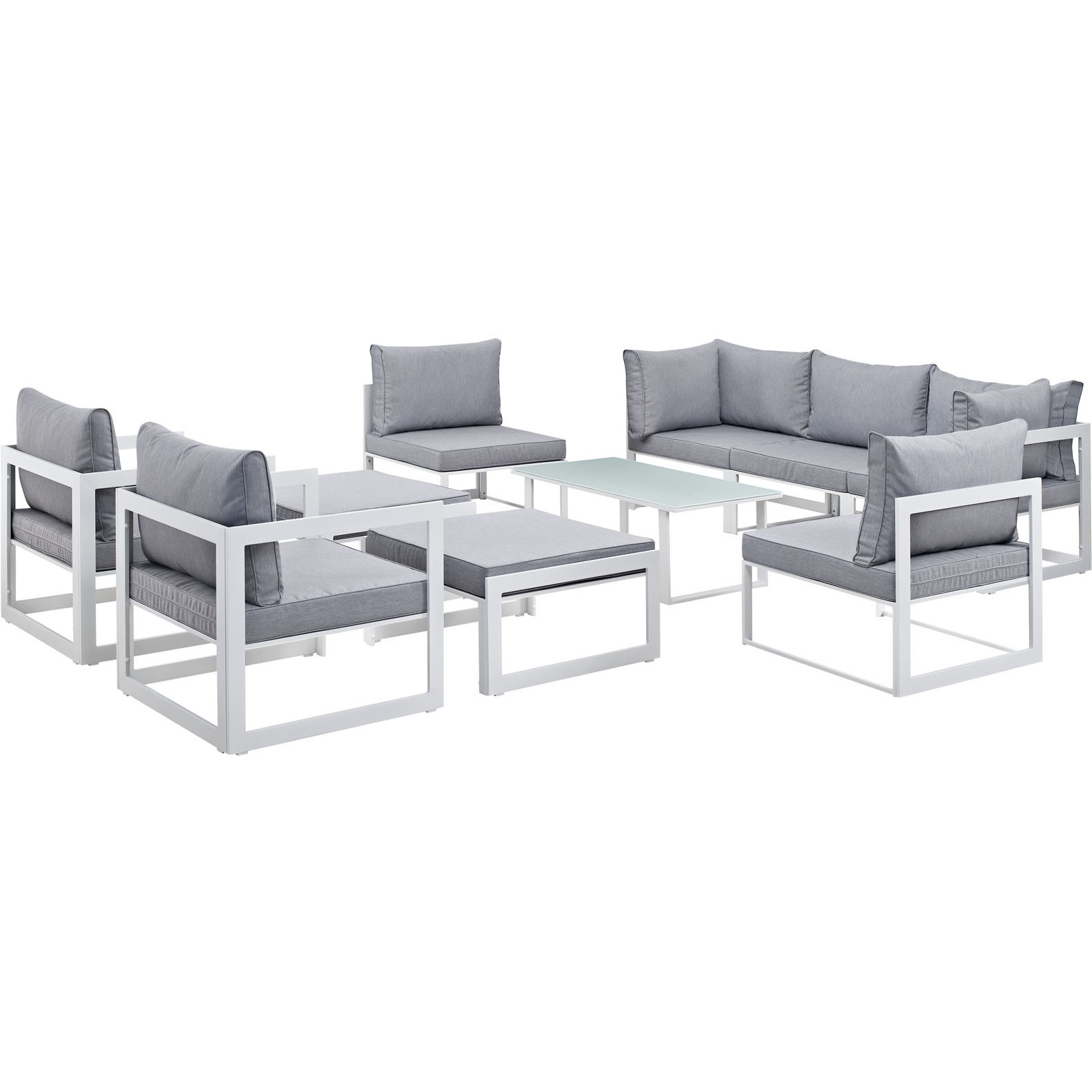 Fortuna 10 Piece Outdoor Patio Sectional Sofa Set