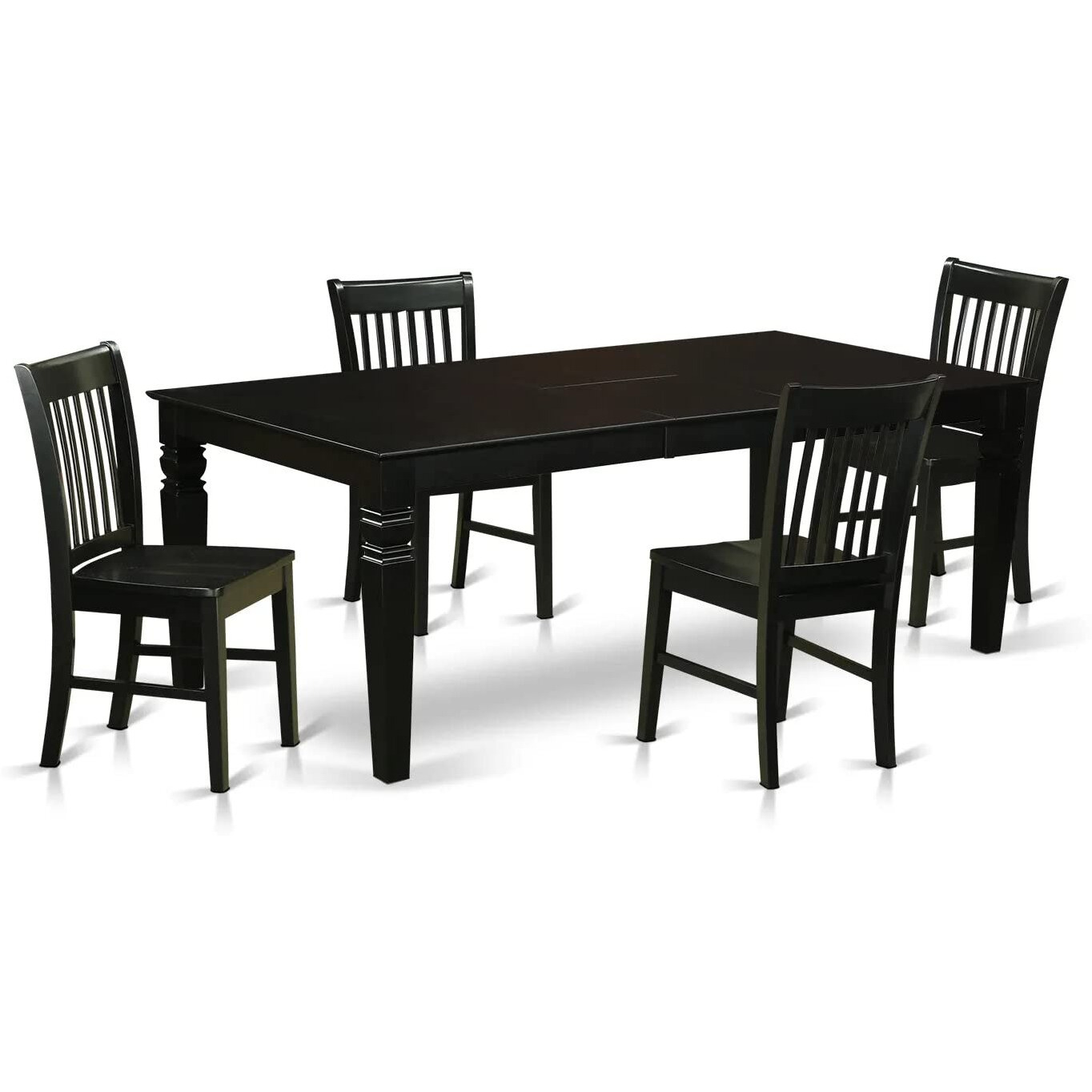 5  Pc  Dinette  Set  With  A  Dinning  Table  And  4  Wood  Dining  Chairs  In  Black