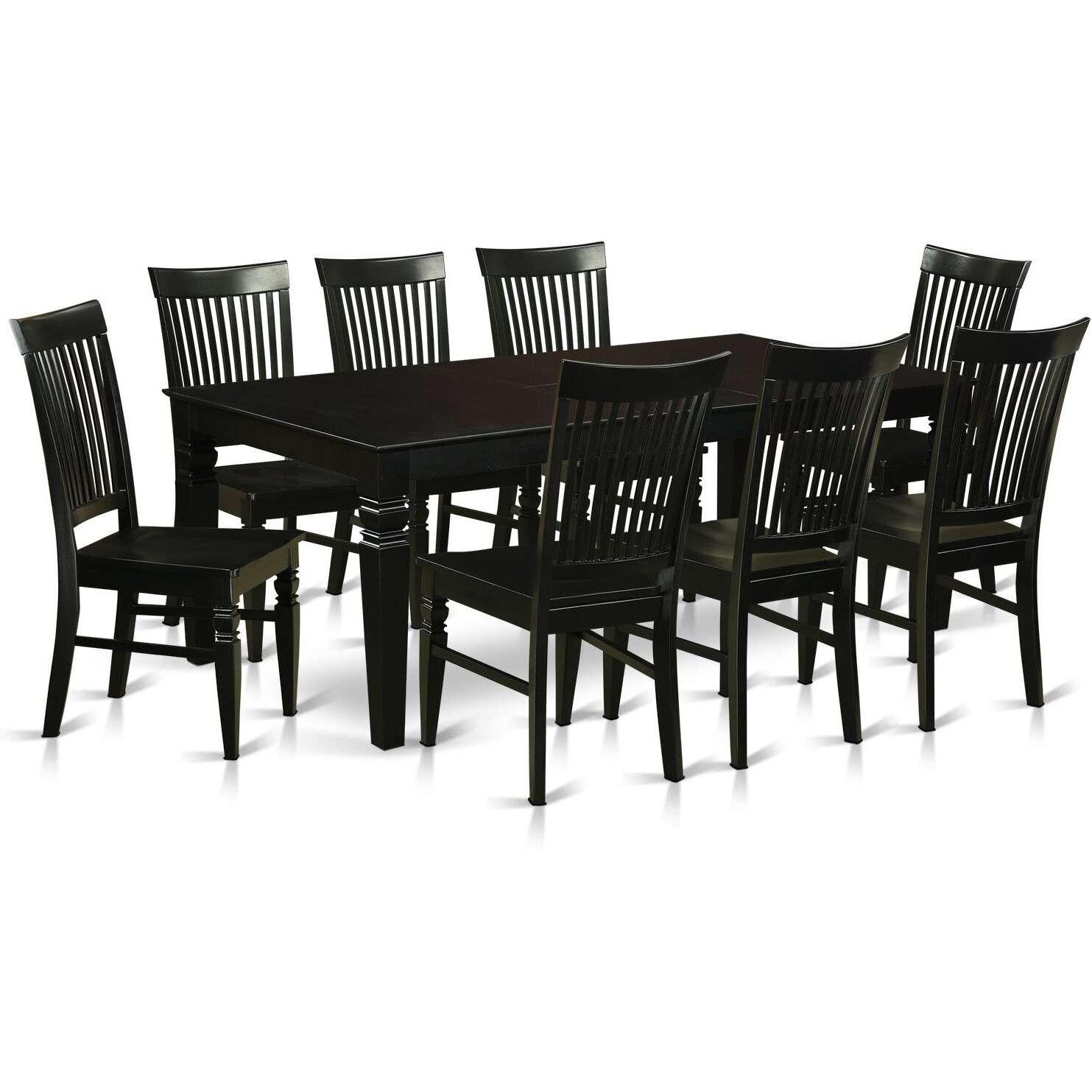 9  Pc  Dining  Set  With  A  Dinning  Table  And  8  Wood  Kitchen  Chairs  In  Black