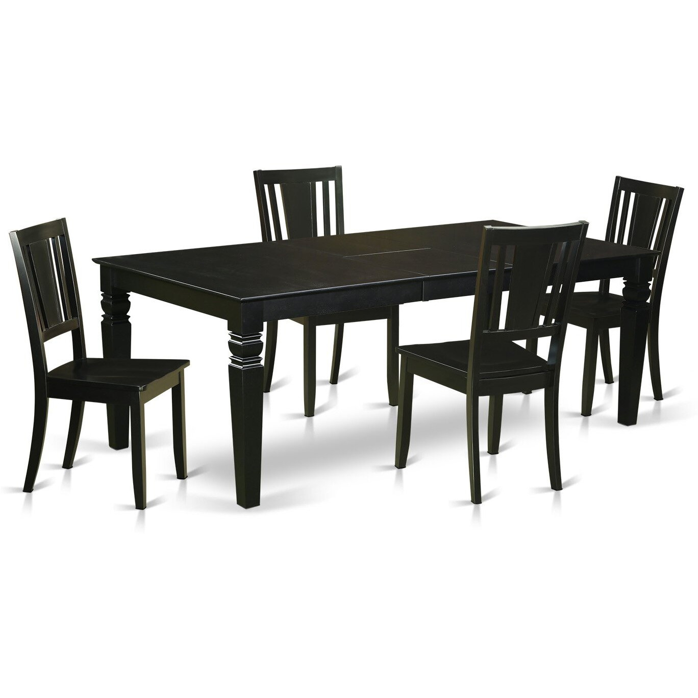 5  Pc  Dining  Room  Set  With  A  Dinning  Table  And  4  Wood  Dining  Chairs  In  Black