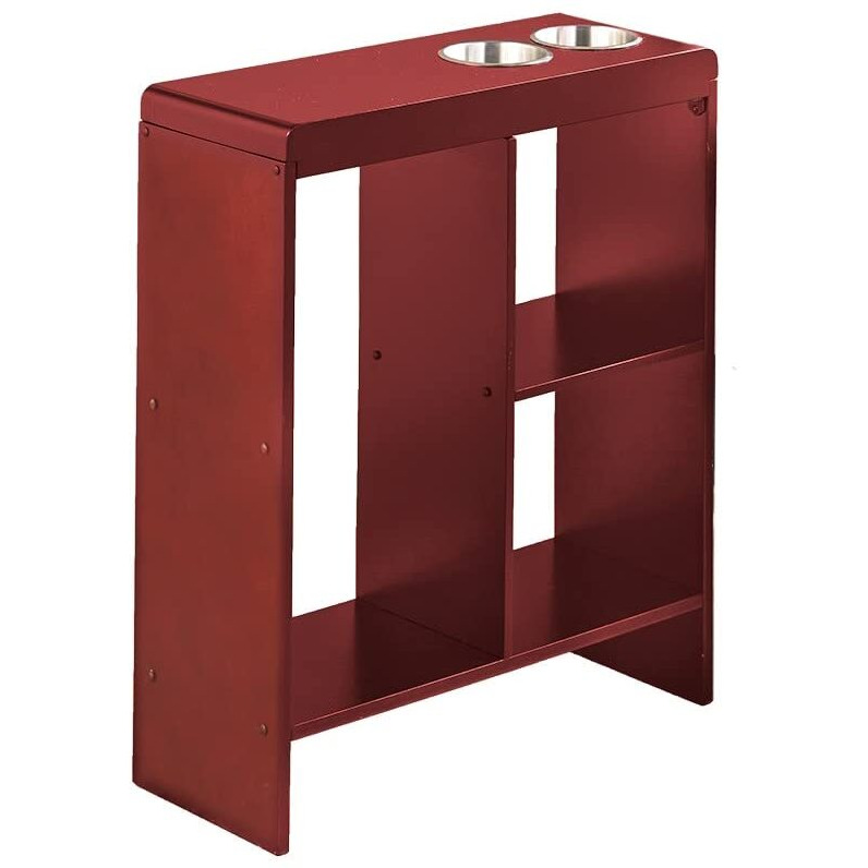 Slim End Tables With Drink Holders - Walnut