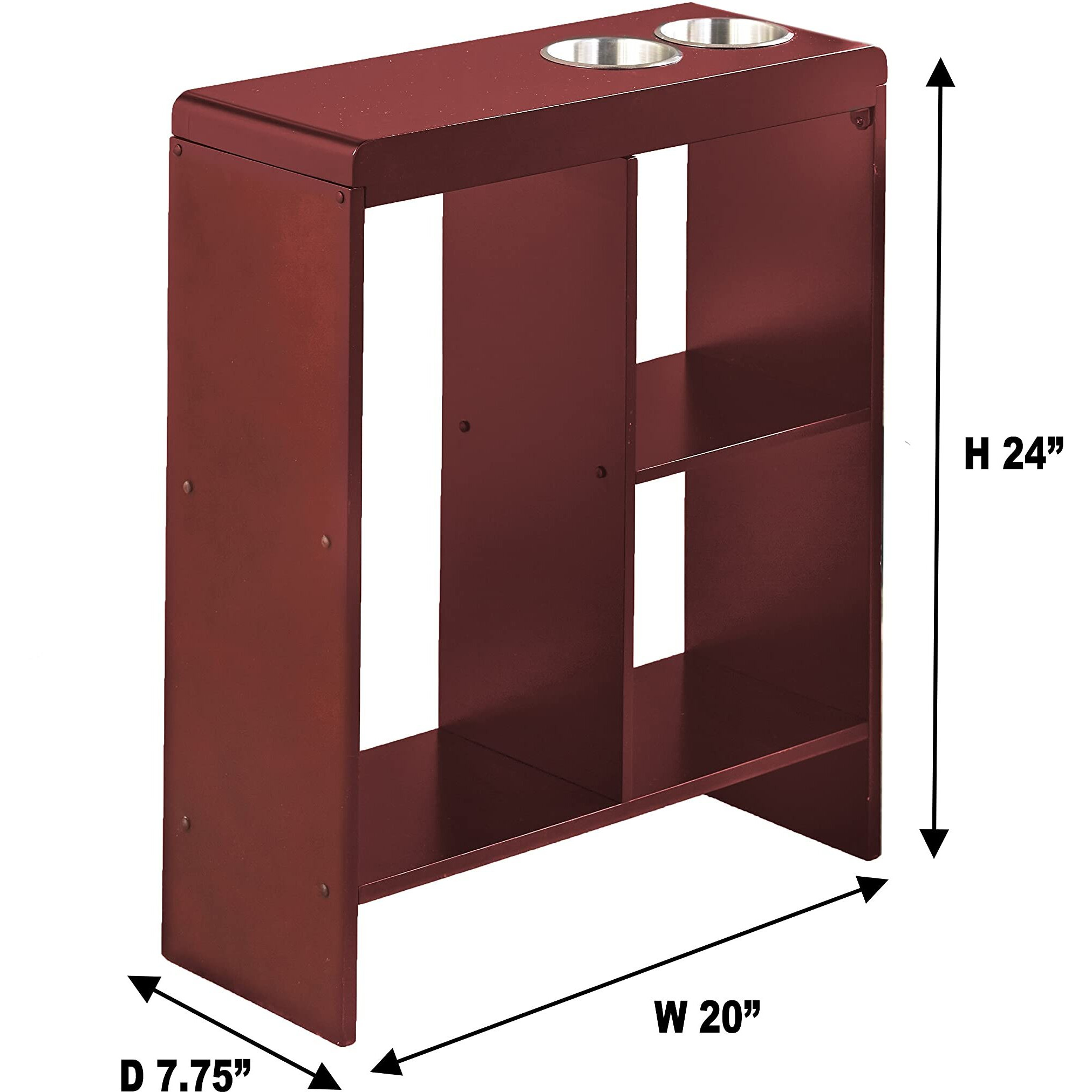 Slim End Tables With Drink Holders - Walnut