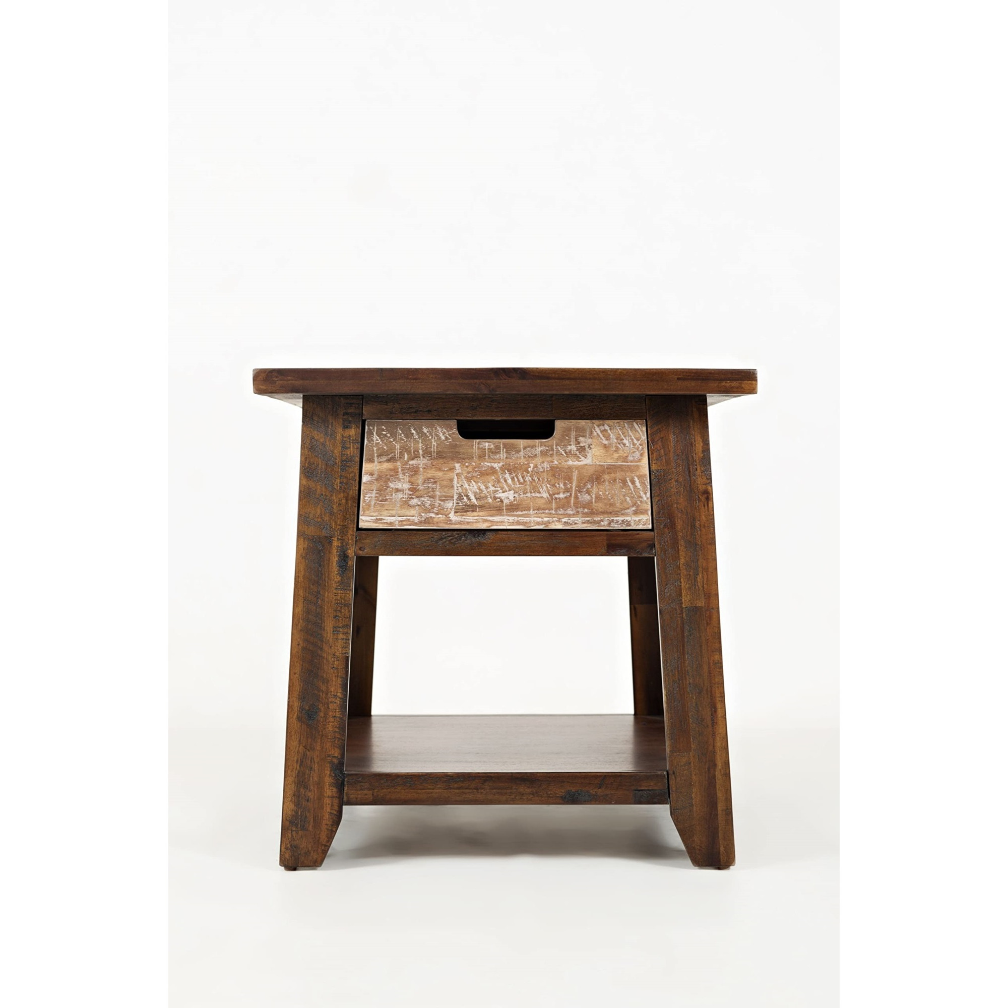 Painted Canyon Rustic Solid Acacia  End Table