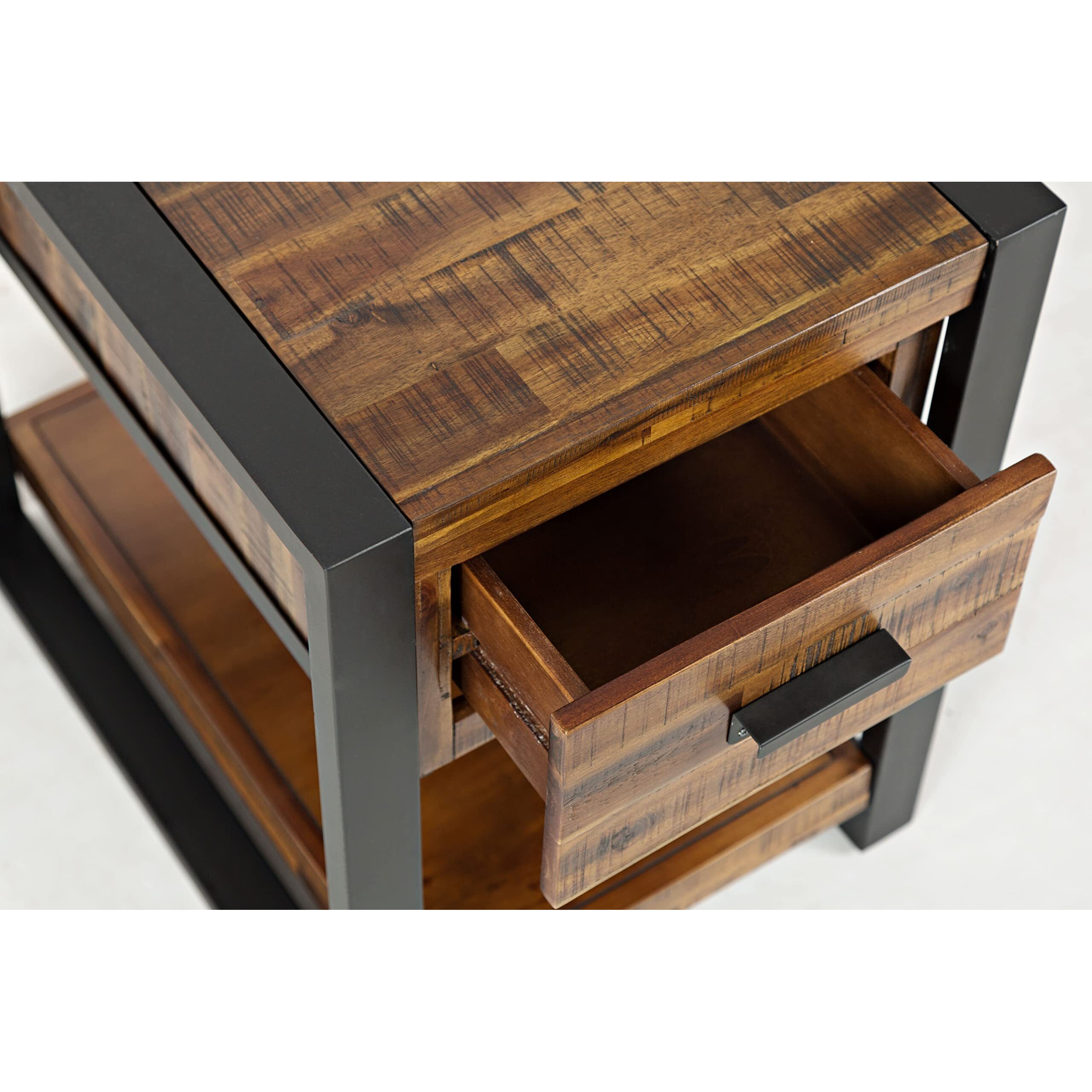 Loftworks Modern Acacia Chairside Table With Drawer