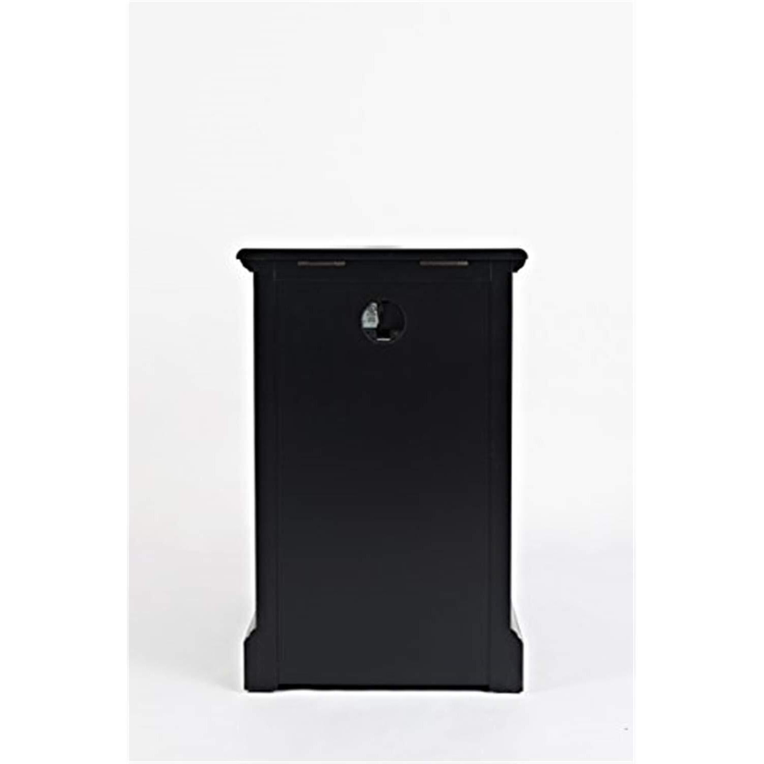 Craftsman Usb Charging Station Chairside Wooden End Table Nightstand With Traditional Farmhouse Style With Glass Door And Storage  Antique Black