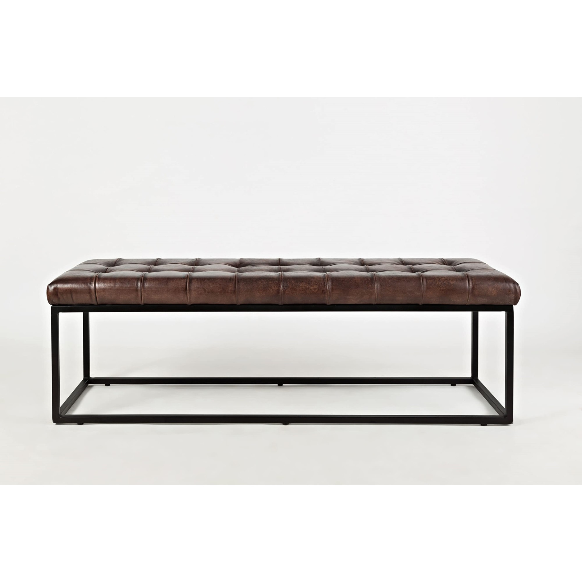Global Archive 55"" Genuine Distressed Leather Ottoman Bench