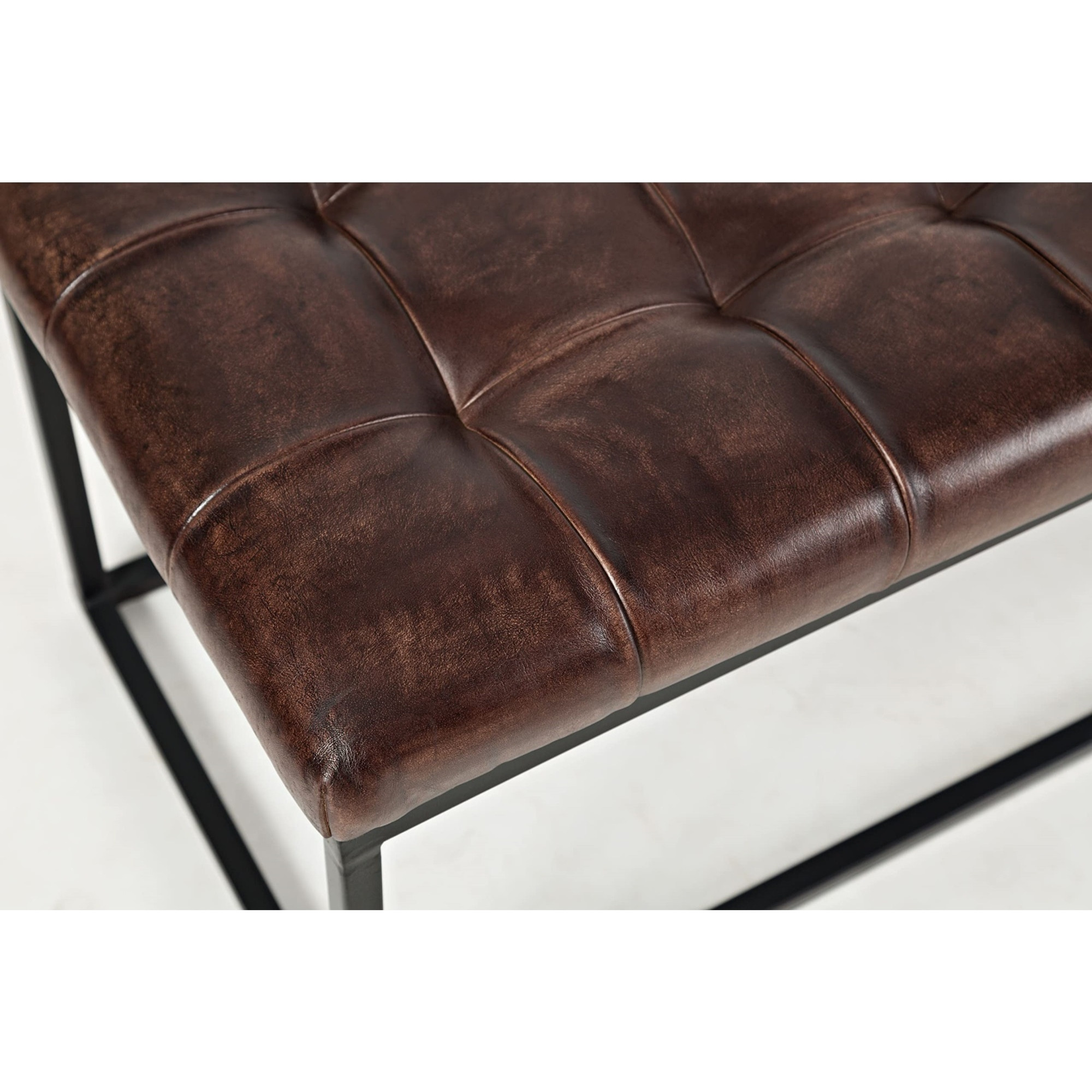 Global Archive 55"" Genuine Distressed Leather Ottoman Bench